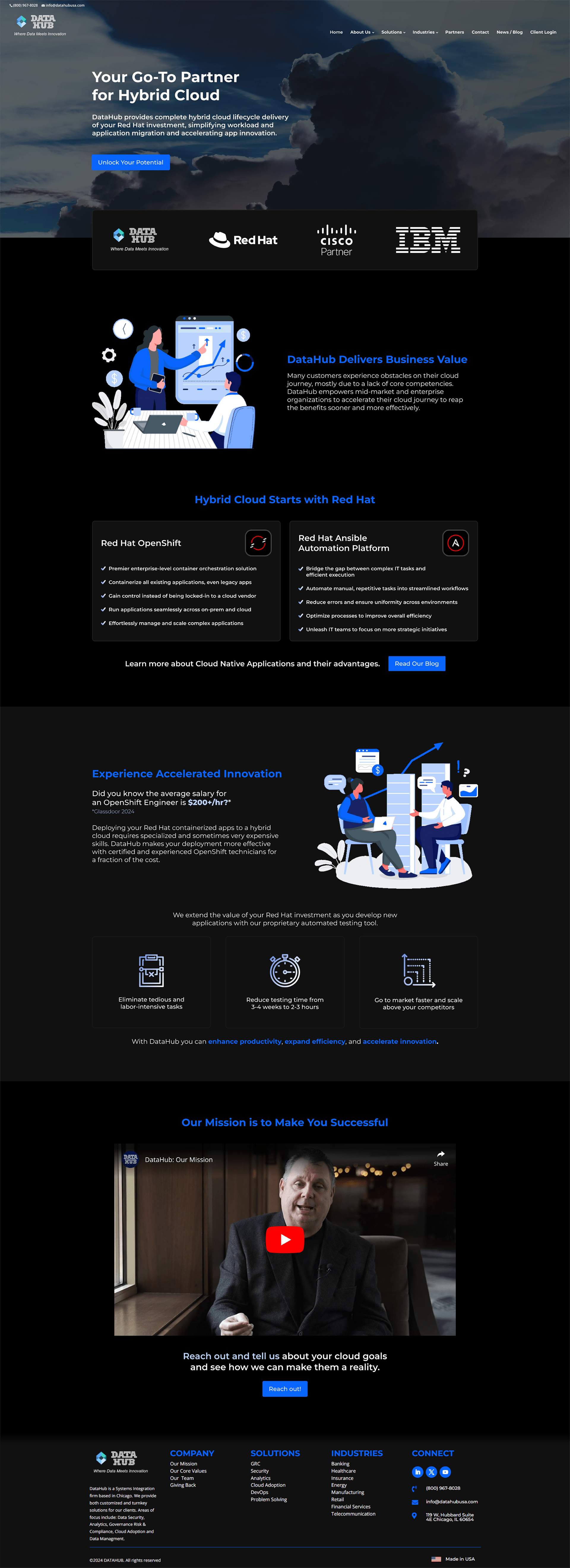 DataHub Red Hat Landing Page