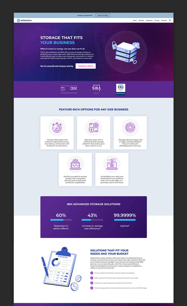 ioSolutions IBM Landing Page-Featured Image